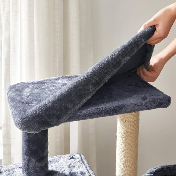 Klösträd me klöspelare i sisal och hängmatta - 84 cm