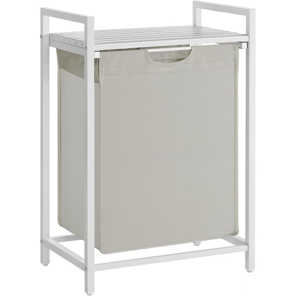 Tvättkorg med Hylla 65 L, 50 x 33 x 72 cm Vit