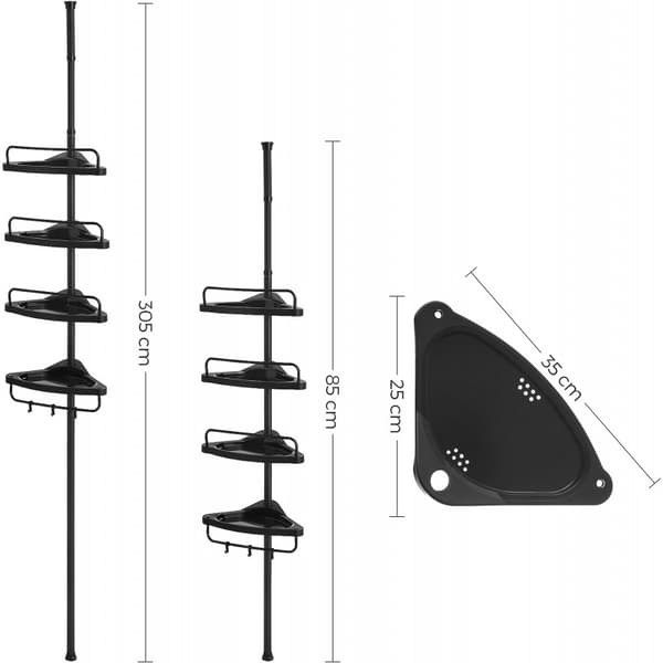 Dusch Hörnhylla Takhöjd 85-305 cm