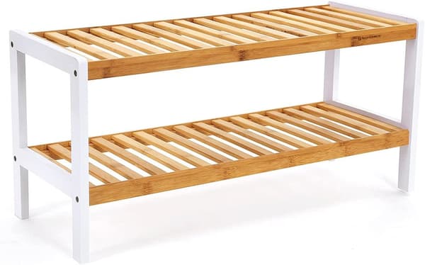 Skoställ i bambu 2-vånings - Förvaringshylla 70x26x33cm