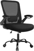 Miniatyrbild 1 av 9: Ergonomisk Kontorsstol med Fäll-upp Armstöden, justerbart svankstöd - Svart