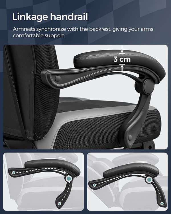 Gaming stol med fotstöd Ergonomisk Kontorsstol - Svart