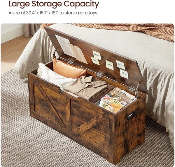 Sittbänk Kista Modern-Rustik 100x40x46 cm Vintage Brun