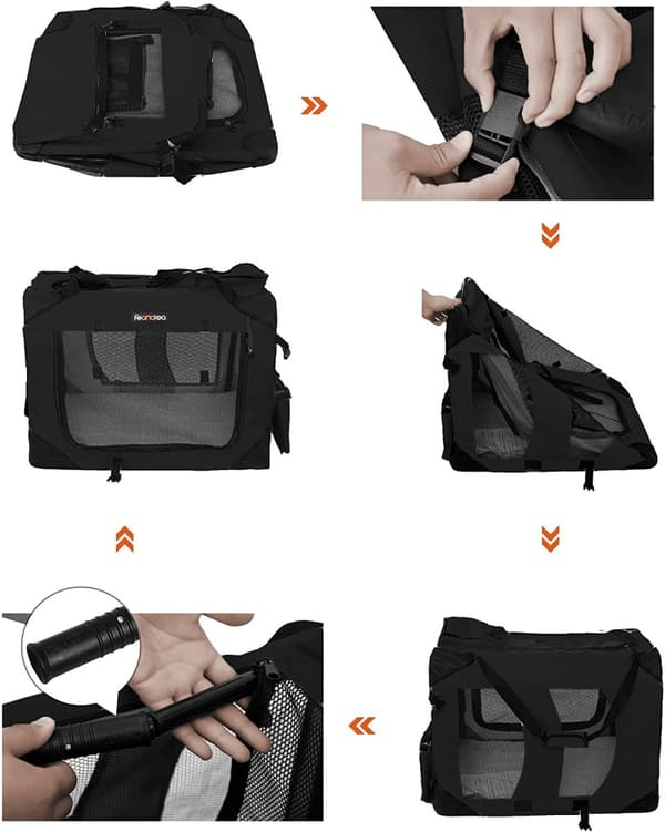 Transportväska För Husdjur M Transportbur 60 x 42 x 42 cm - Svart