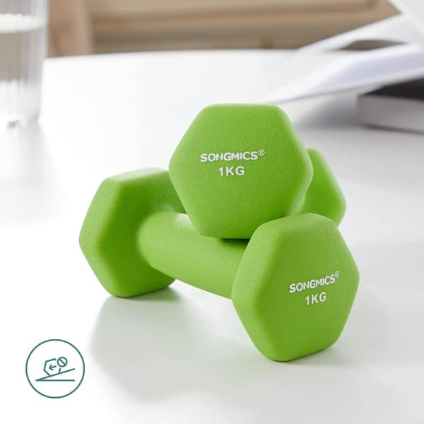 Hantelset 6 delar - Handvikter med ställ - 2 x 1 kg, 2 x 2 kg, 2 x 3 kg