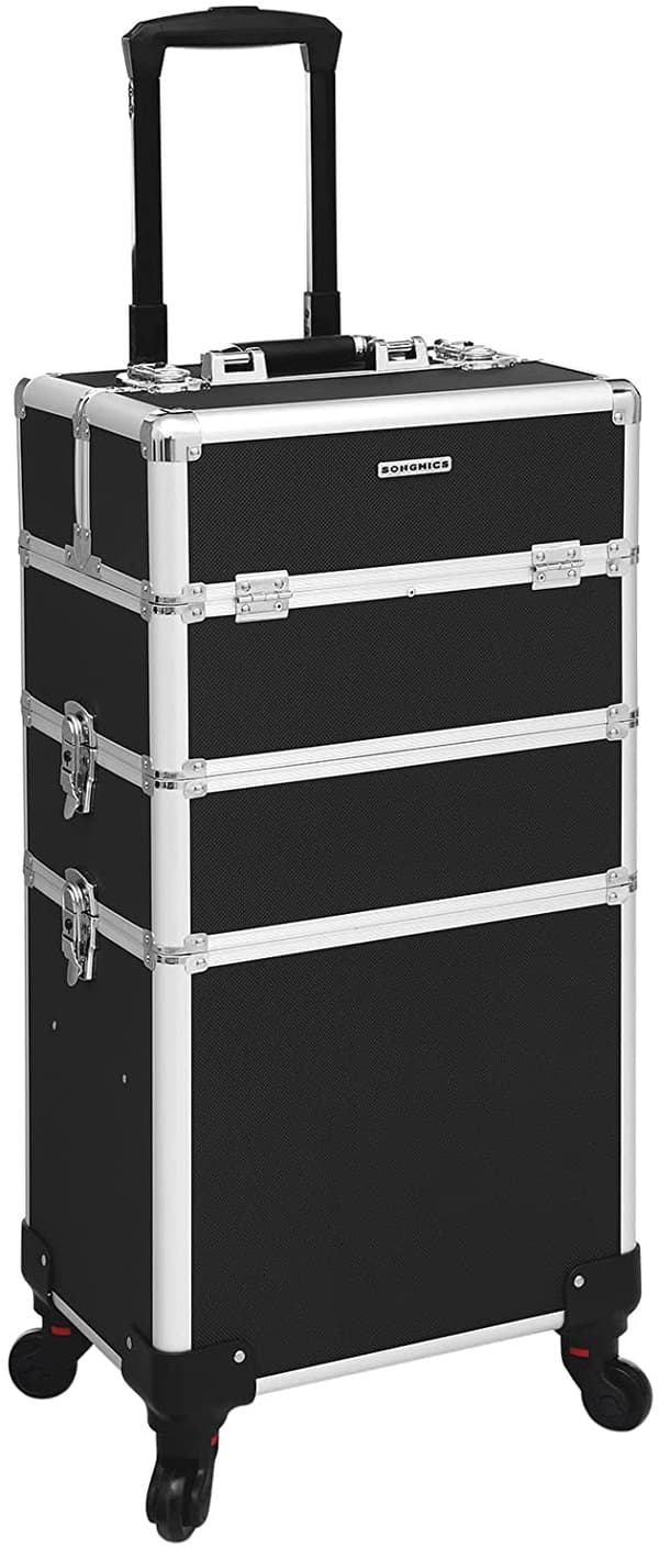 XL Smink resväska Professionellt frisörväska 34,8 x 25 x 71,5 cm Svart