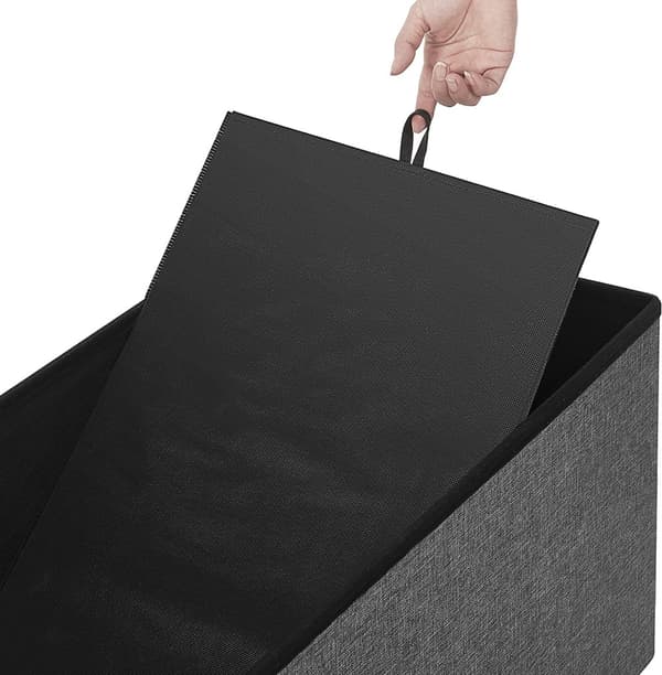 Sittbänk Med Förvaring 76 x 38 x 38 cm - Mörkgrå