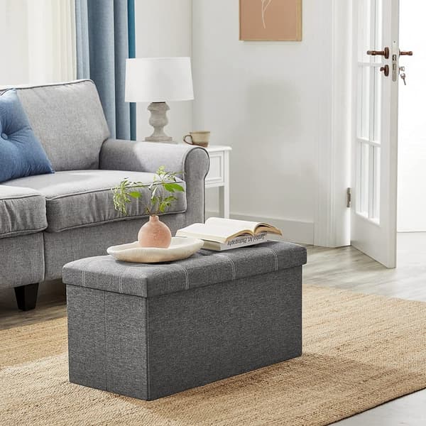 Sittbänk Med Förvaring 76 x 38 x 38 cm - Mörkgrå