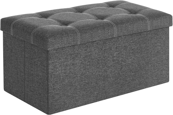 Sittbänk Med Förvaring 76 x 38 x 38 cm - Mörkgrå