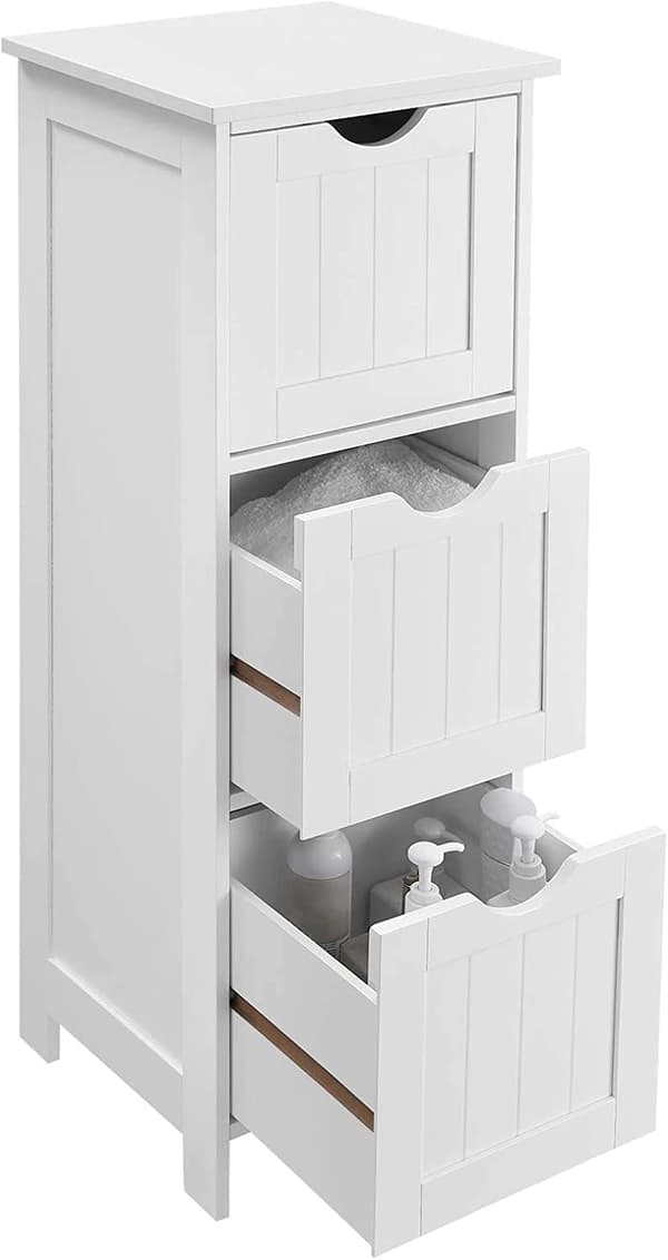 Förvaringsskåp med 3 lådor 32 x 30 x 81 cm - Vit