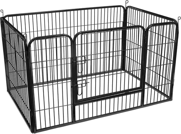 Metall Hundbur 122x80x70 cm Med Dörr - Fyrkant Svart