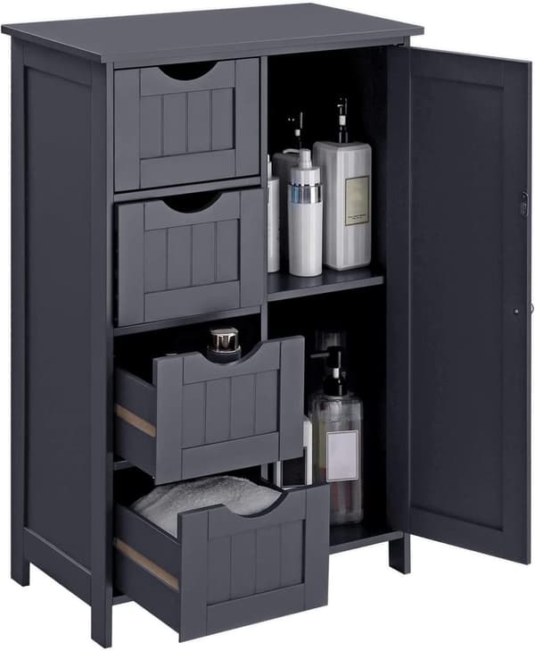Förvaringsskåp Med 4 Lådor 55 x 30 x 81 cm Grå