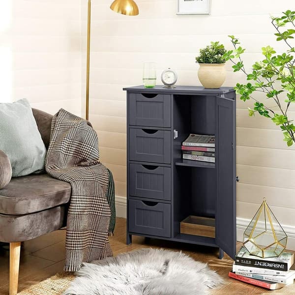 Förvaringsskåp Med 4 Lådor 55 x 30 x 81 cm Grå