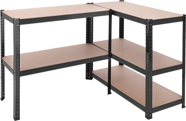 Förvaringshylla 90x40x180, Max. Belastning 875 kg Heavy Duty - Svart