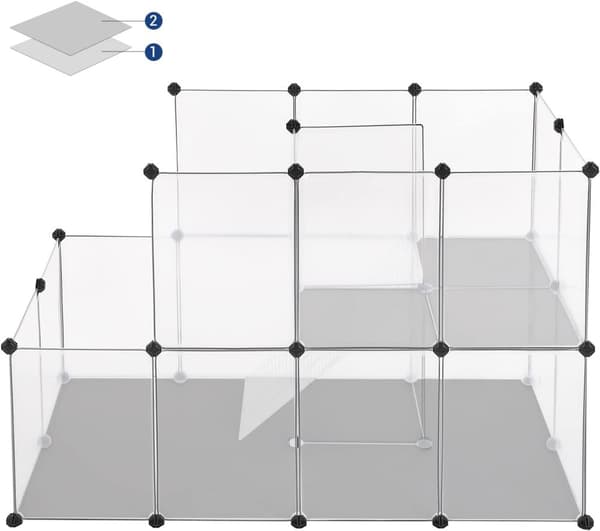 Lekhage för husdjur DIY transparant - 143 x 73 x 93 cm