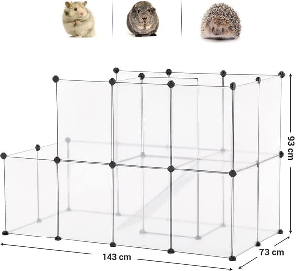 Lekhage för husdjur DIY transparant - 143 x 73 x 93 cm