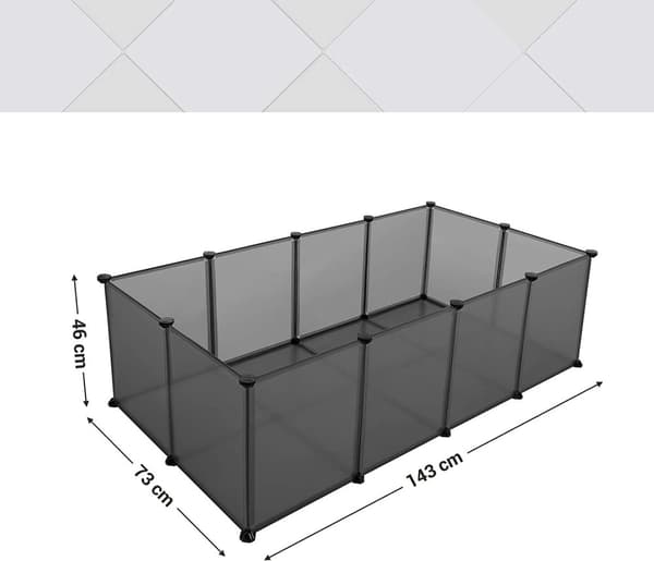 Lekhage för husdjur DIY Grå - 143 x 73 x 46 cm