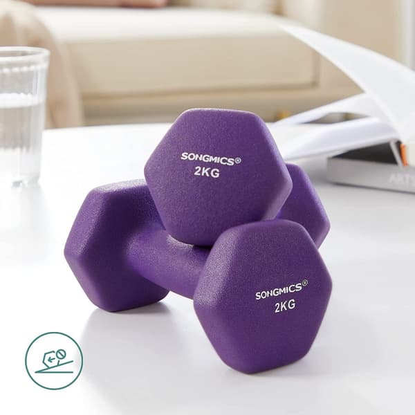 Hantelset 6 delar - Handvikter med ställ 1, 1,5, 2 kg