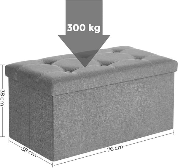 Sittbänk med förvaring 76 x 38 x 38 cm - Ljusgrå