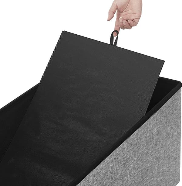Sittbänk med förvaring 76 x 38 x 38 cm - Ljusgrå