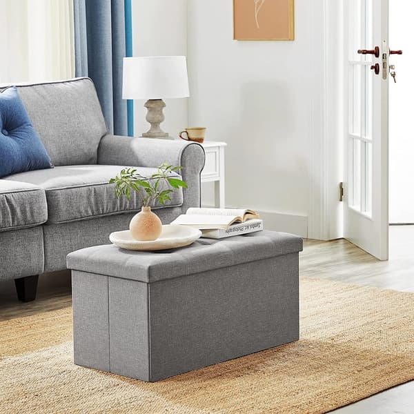 Sittbänk med förvaring 76 x 38 x 38 cm - Ljusgrå