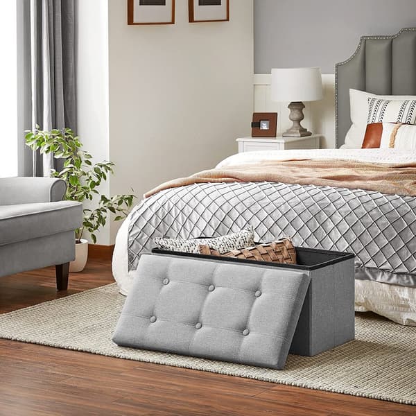 Sittbänk med förvaring 76 x 38 x 38 cm - Ljusgrå