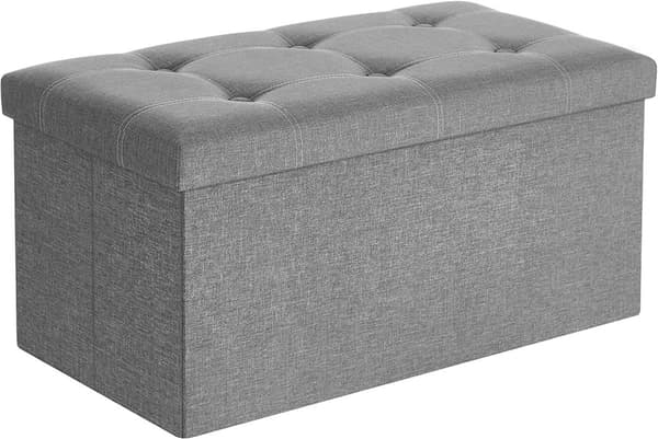 Sittbänk med förvaring 76 x 38 x 38 cm - Ljusgrå