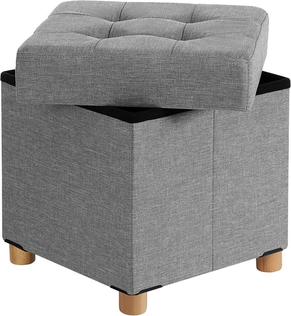 Sittbänk med Förvaring 38 x 38 x 40 cm Ljusgrå