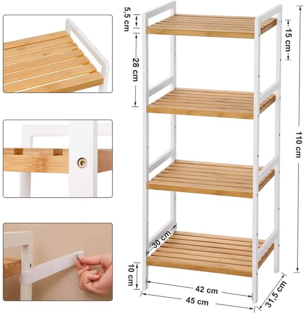 Bambu Hylla 45 x 31,5 x 110 cm
