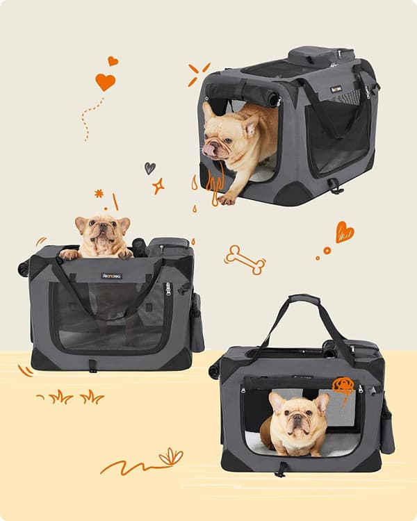 Transportväska För Husdjur M Transportbur 60 x 42 x 42 cm - Grå
