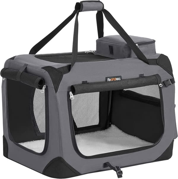 Transportväska För Husdjur M Transportbur 60 x 42 x 42 cm - Grå