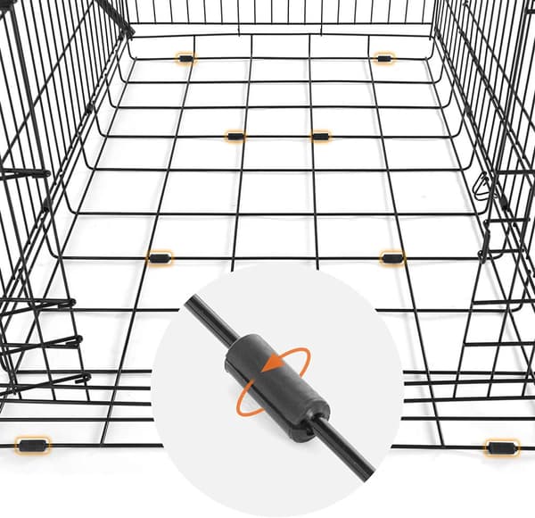 Hundbur XXL Metall 122x74x80,5 cm Med 2 Dörrar - Svart