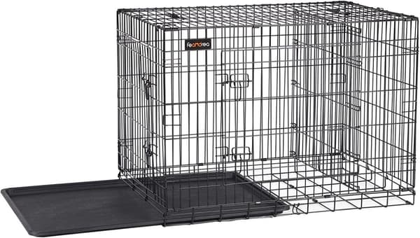 Hundbur XXL Metall 122x74x80,5 cm Med 2 Dörrar - Svart