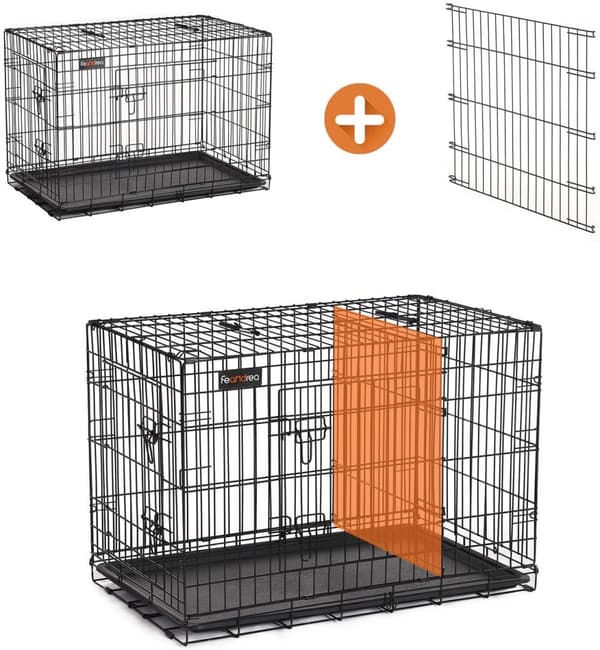 Hundbur XXL Metall 122x74x80,5 cm Med 2 Dörrar - Svart