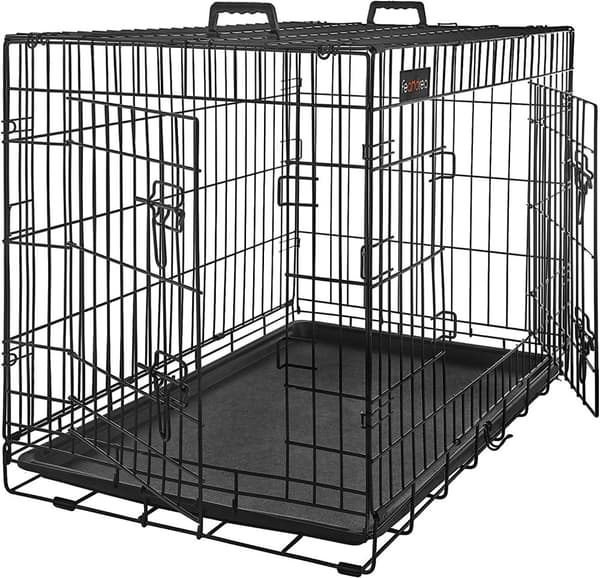 Hundbur XXL Metall 122x74x80,5 cm Med 2 Dörrar - Svart