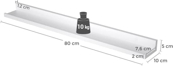2-Pack Tavelhylla / Vägghylla 80 x 10 cm