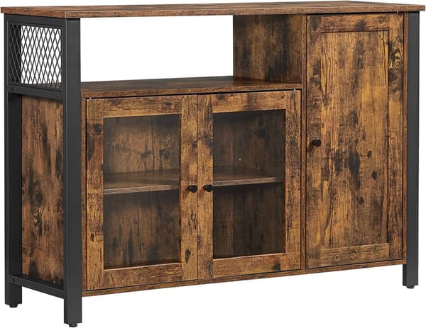 Skänk / Sidobord 110 x 33 x 75 cm Industriell Stil Vintage Brun-Svart