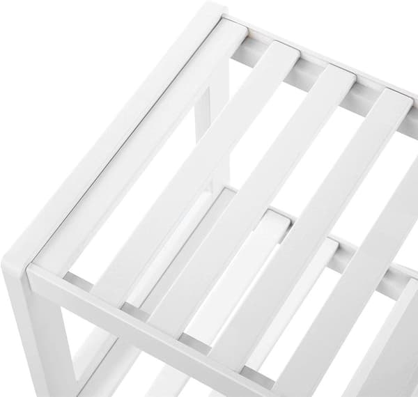 Bamboo 2-lagers Skoställ - Förvaringshylla 70 x 26 x 33 cm, Vit