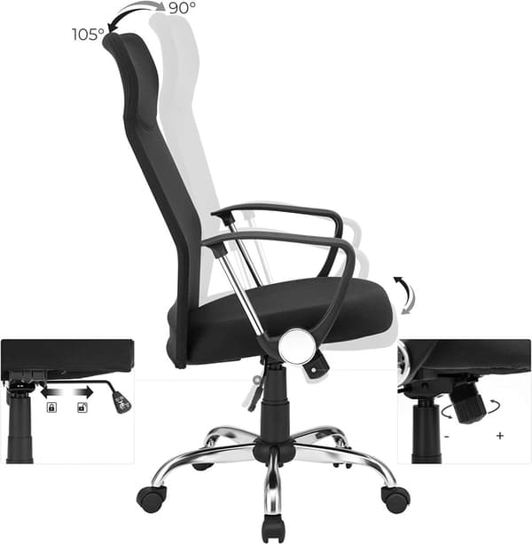 Ergonomisk kontorsstol 120 kg svart