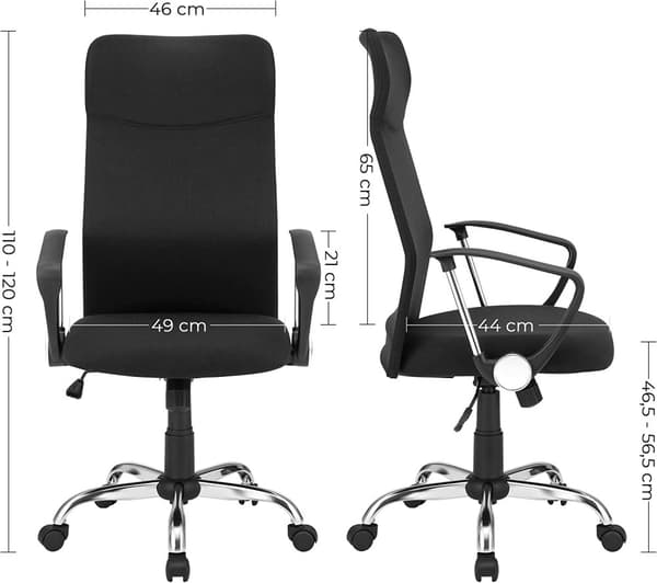 Ergonomisk kontorsstol 120 kg svart