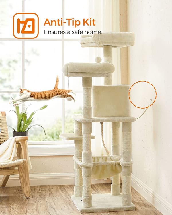 Klösträd 143 cm Med Klöspelare Sisal - Beige