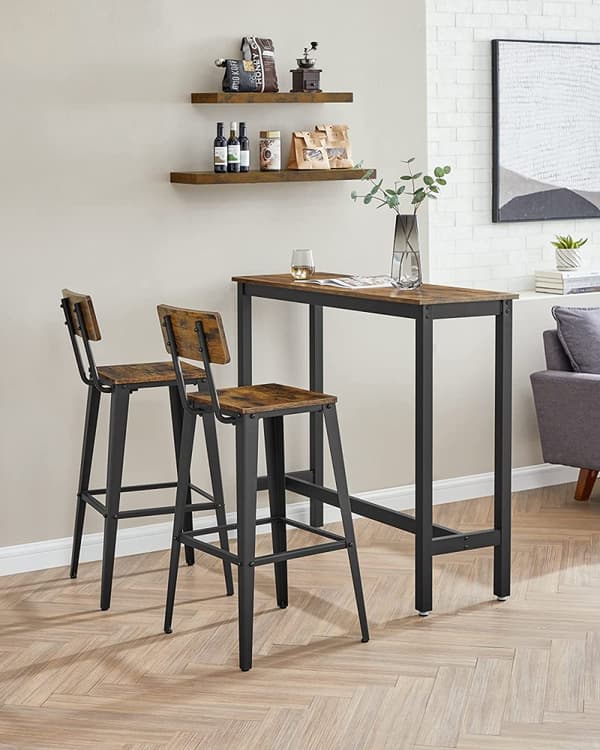 2x Barstolar 74 cm Sits Höjd - Vintage Brun/Svart