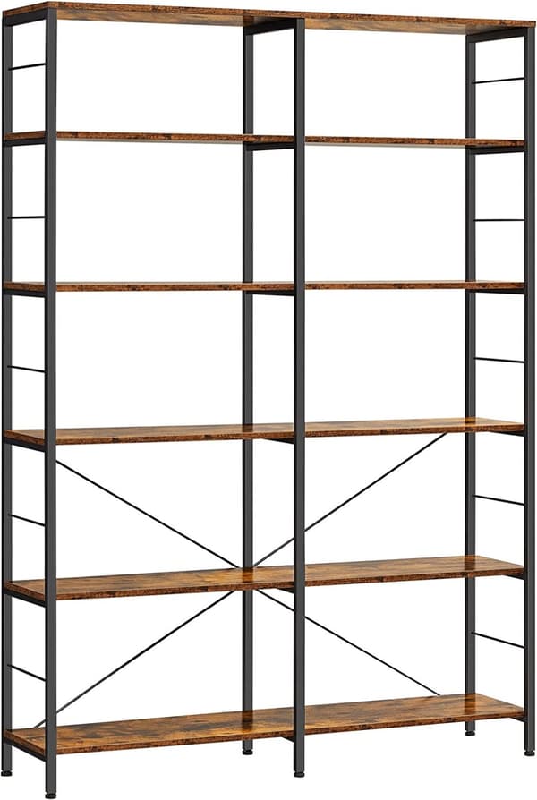 Bokhylla 6-våning 120 x 30 x 172,5 cm Vintage Brun-Svart