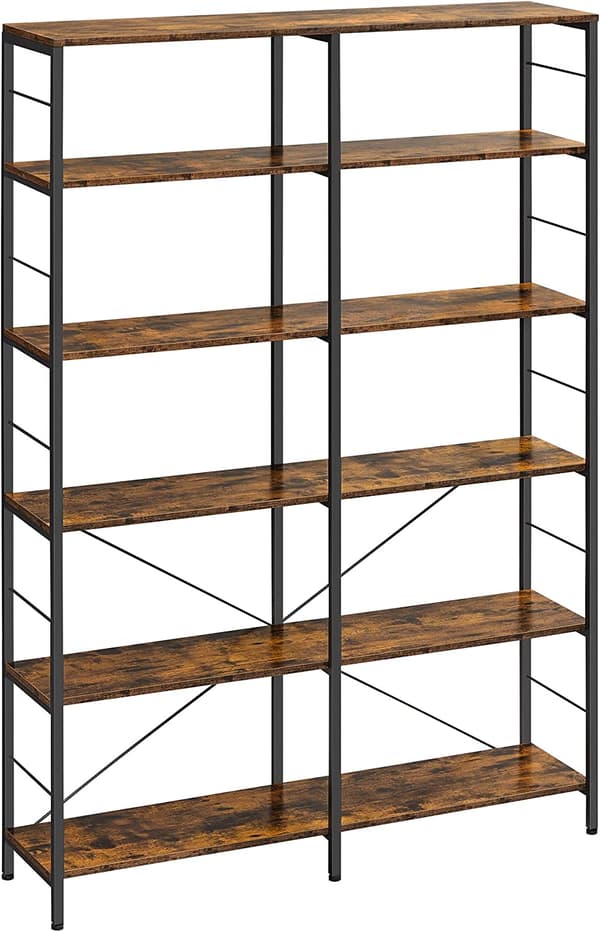 Bokhylla 6-våning 120 x 30 x 172,5 cm Vintage Brun-Svart
