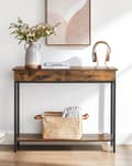 Miniatyrbild 7 av 7: Konsolbord med 2 Lådor 100 x 30 x 80 cm Vintage Brun industriell stil