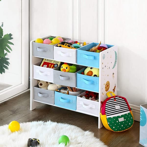 Leksaksförvaring med 9 Lådor 62,5 x 29,5 x 60 cm