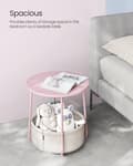 Miniatyrbild 4 av 8: Sidobord med Tygkorg - 50 cm - Pastellrosa / Off-white