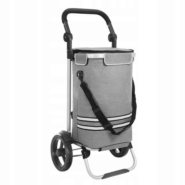 Hopfällbar shoppingvagn Aluminium justerbart handtag