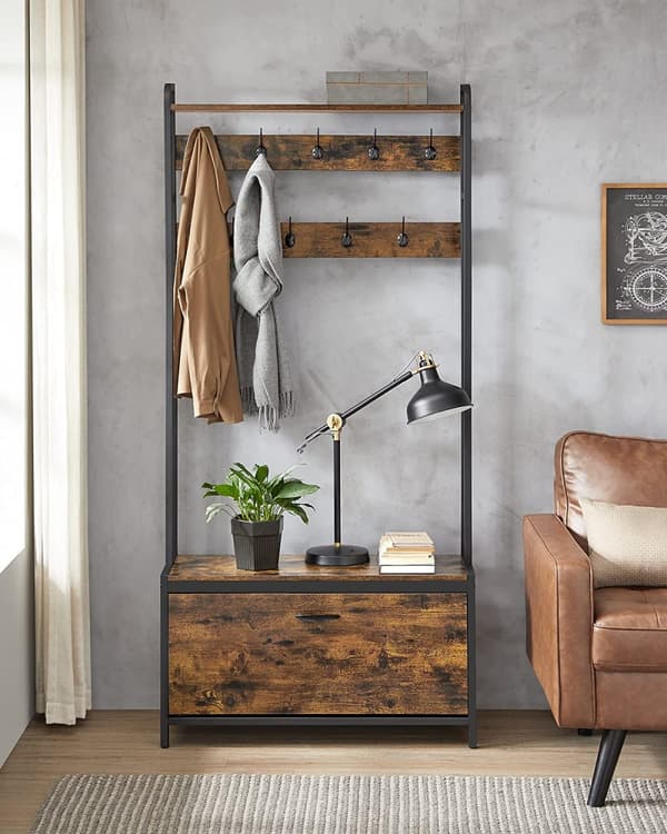 Klädställ med Skoskåp - 9 krokar Industriell Design