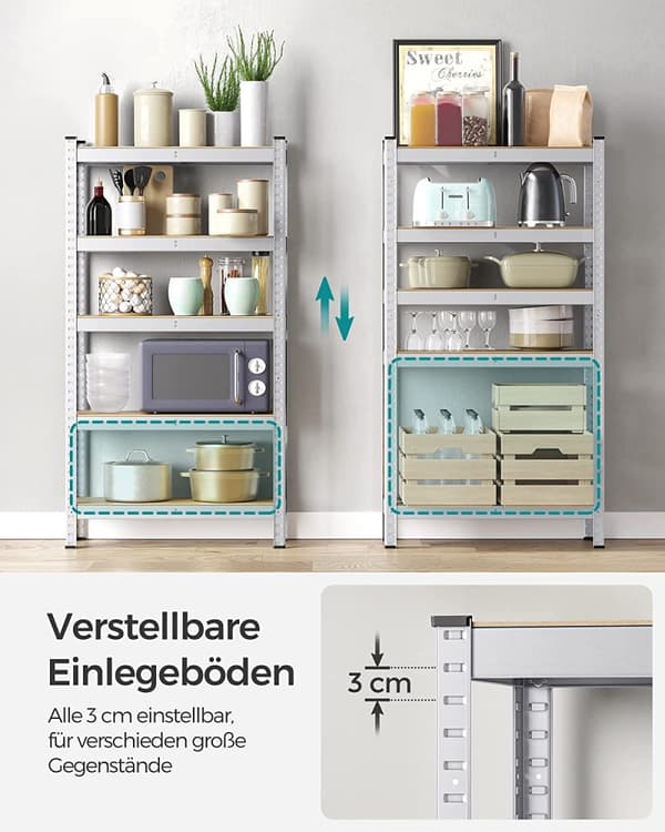 Heavy Duty Förvaringshylla 75 x 30 x 150 cm - 650 kg - Vit
